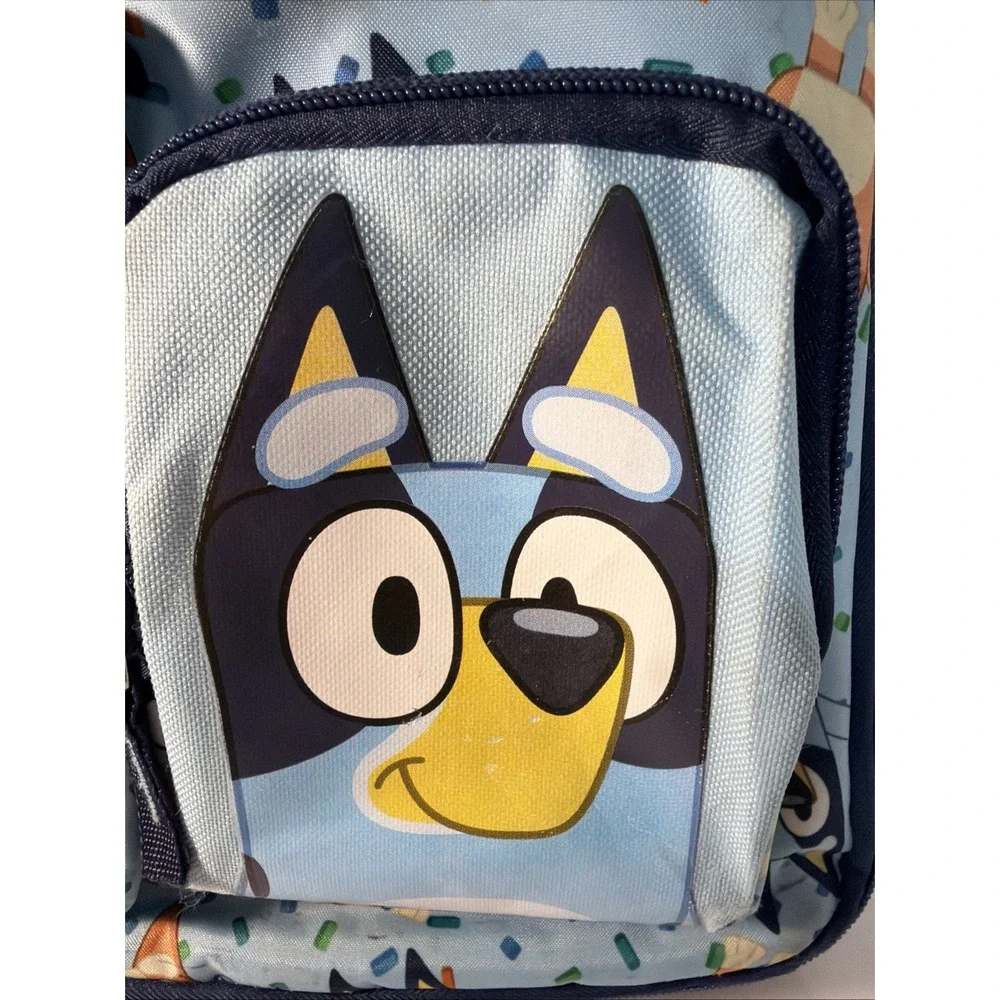 & Bingo Backpack for Girls & Boys, Multi Pocket Bookbag with Adjustable Bluey